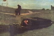 Vincent Van Gogh Peat Boat with Two Figures (nn04) china oil painting reproduction